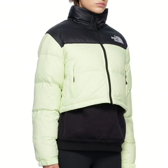 North‎ Face Nuptse Short Down Jacket Lime Cream L NWT IN PACKAGE - Picture 2 of 7